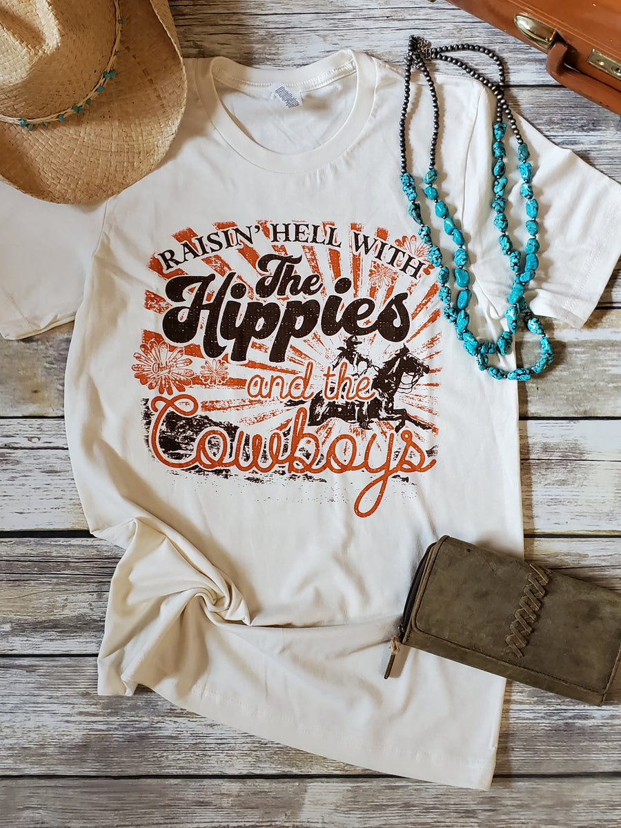 : Raising Hell with The Hippies and The Cowboys Tshirt