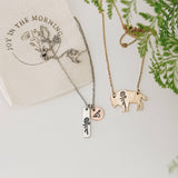 Indian Paintbrush Bison Necklace, Wyoming Flower, Buffalo