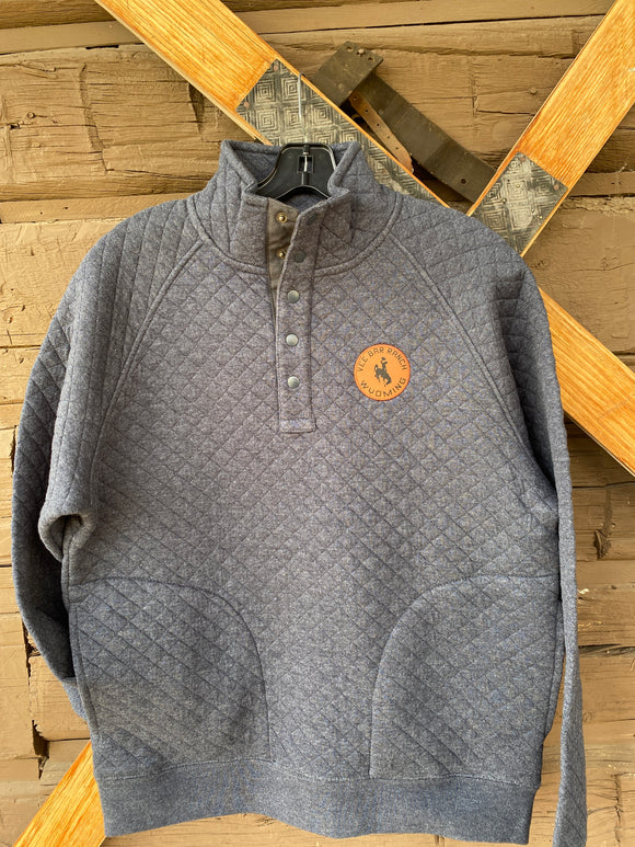 Quilted Fleece Snap Front Pullover