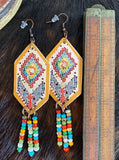 Trading Post Leather & Bead Earrings