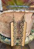 Mandala Engraved Bar Earrings