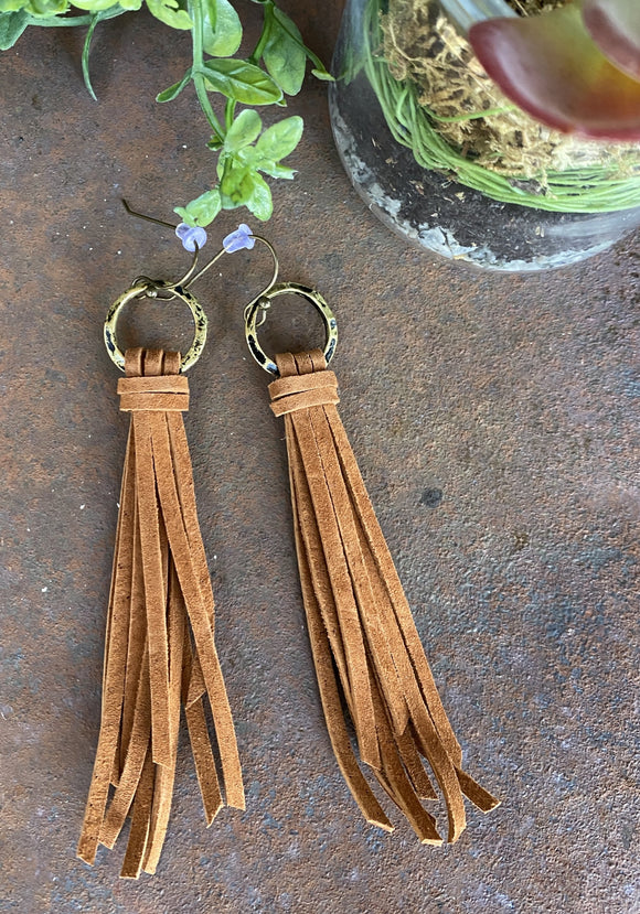 Katie Leather Tassel Earrings