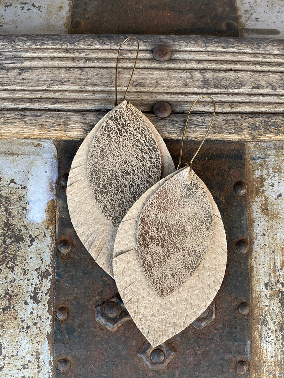 Sarah Suede Statement Earring Taupe