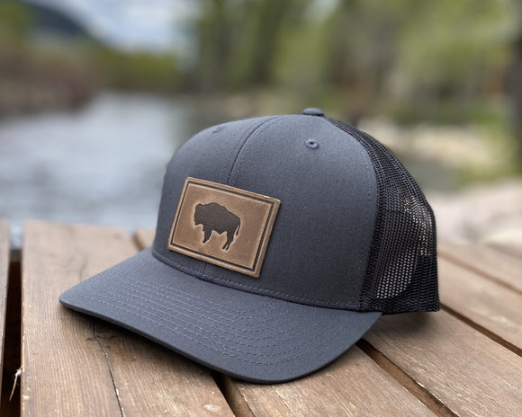 Range Leather Buffalo Hat - Charcoal