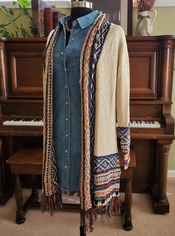 Tribal Fringe Cardigan Sweater