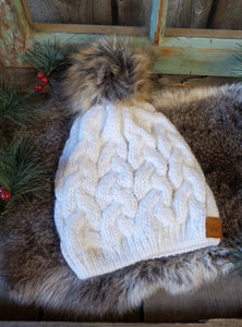 Fur Pom Fleece Lined Hat
