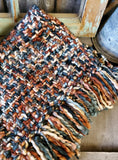 Nut Brown and Emerald Knit Scarf