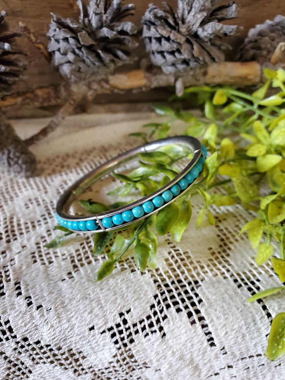 Turquoise Bead Bangle Bracelet