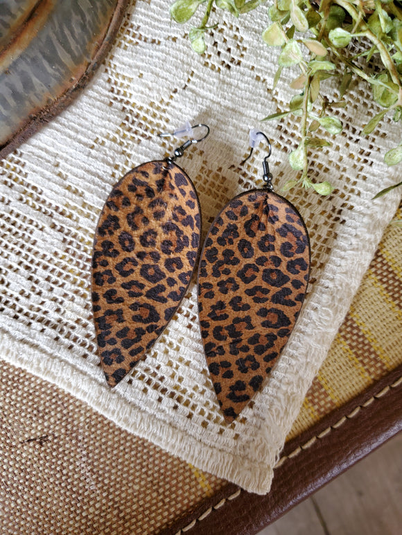 Dana Marie Leopard Leather Earrings