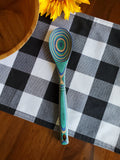 Wooden Spoon and Spatula in Peacock