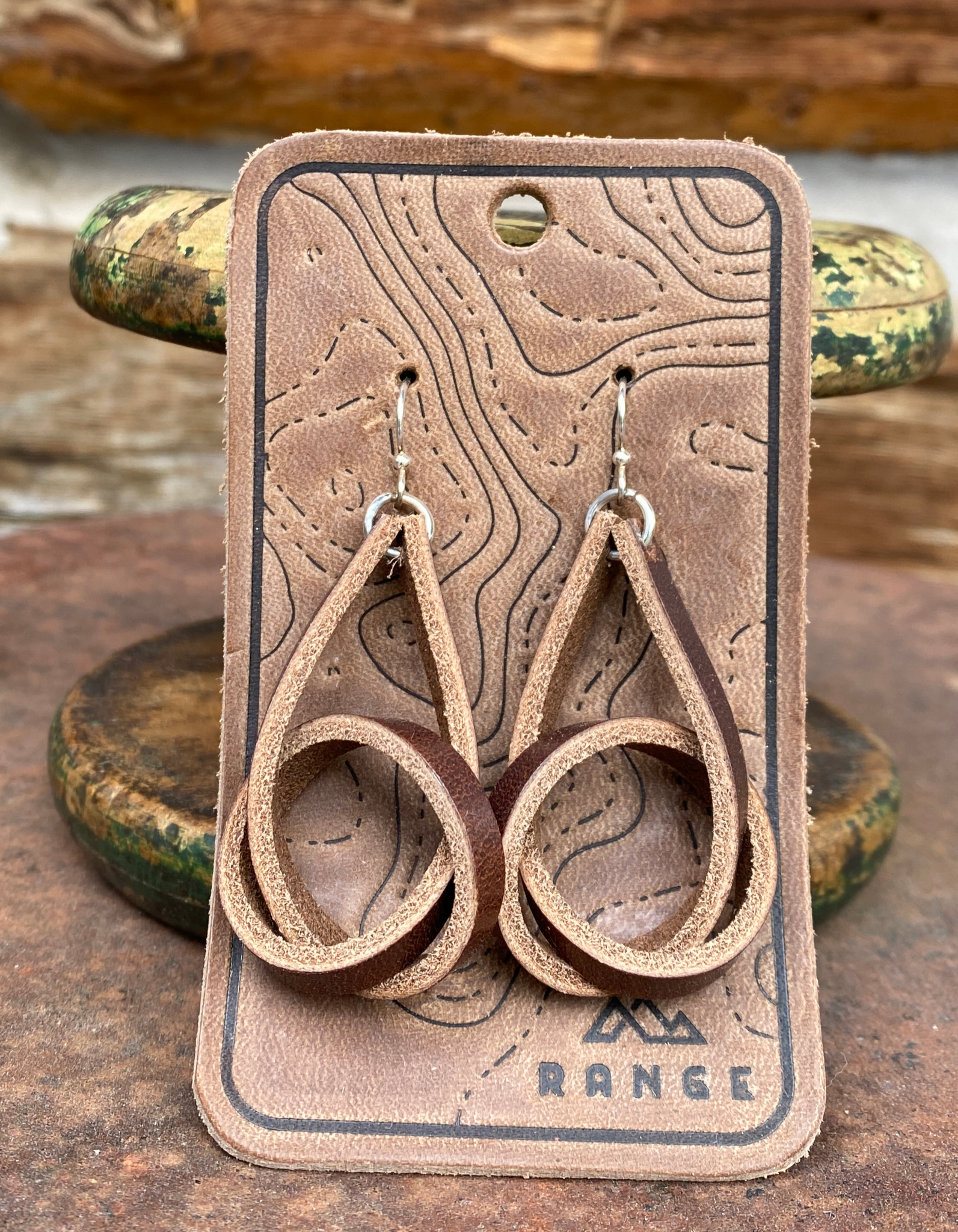 Leather best sale knot earrings