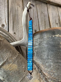 Woven Regalite Stacked Stone Bracelet - Blue Regalite