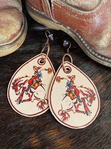 Cowgirl Teardrop Leather Earrings