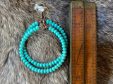 Turquoise Bead Hoop Earrings