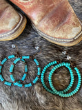 Turquoise Bead Hoop Earrings