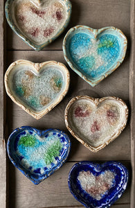 Large heart shaped hand-thrown dish