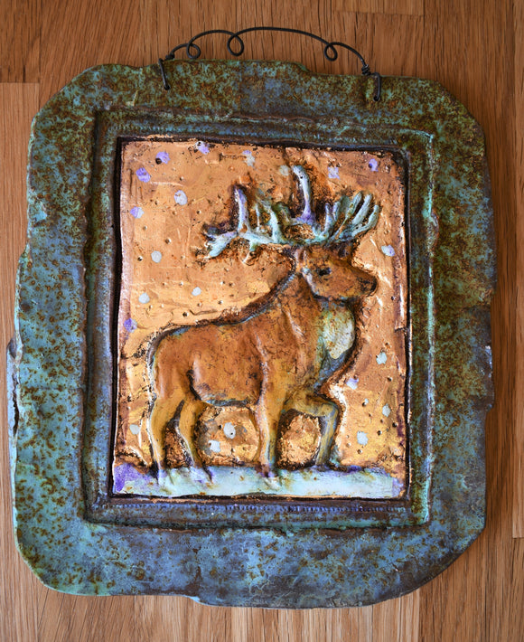 Winter Elk Stone Decor