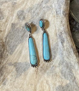 Turquoise Elongated Stone Earrings