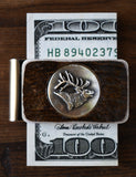 Moose Antler Money Clip with Elk Inlay